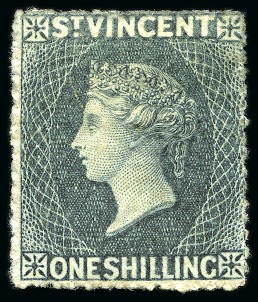 1866 1s slate-grey, unused with part original gum