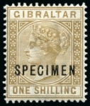 1886-87 1/2d to 1s SPECIMEN set of 7, fine (SG £500)