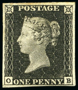 Stamp of Great Britain » 1840 1d Black and 1d Red plates 1a to 11 1840 1d Black pl.1a OB unused with fine to good margins