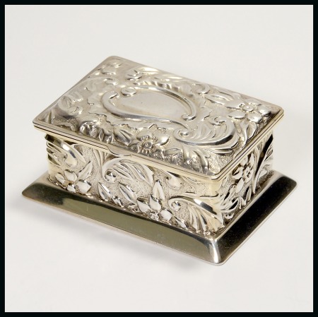 English Silver Boxes: 1892 Birmingham two compartment box by Deakin & Francis