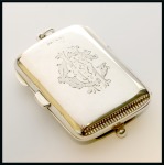 English Silver Boxes: 1904 Birmingham silver stamp, sovereign and vesta case combined