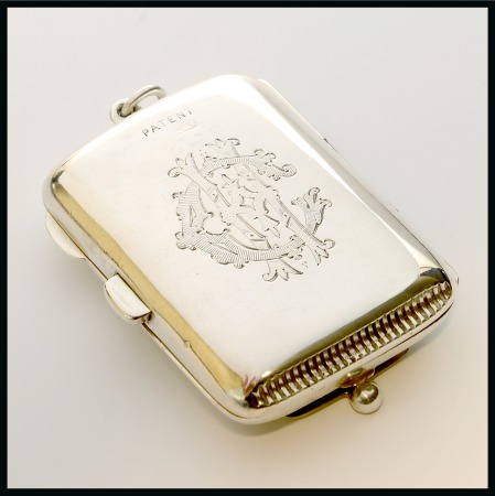 English Silver Boxes: 1904 Birmingham silver stamp, sovereign and vesta case combined