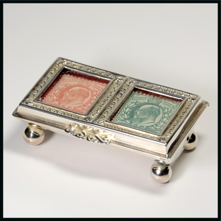 English Silver Boxes: 1901 Birmingham silver plain trough design mounted on four ball feet by Levi and Salaman