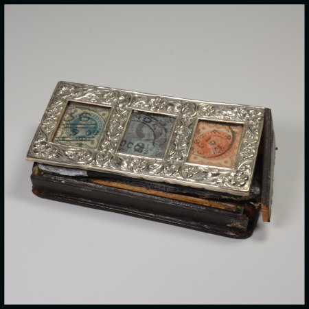 English Silver Boxes: 1902 Birmingham silver and wooden two triple compartment case by C. D. Saunders & J. F. H. Shepherd