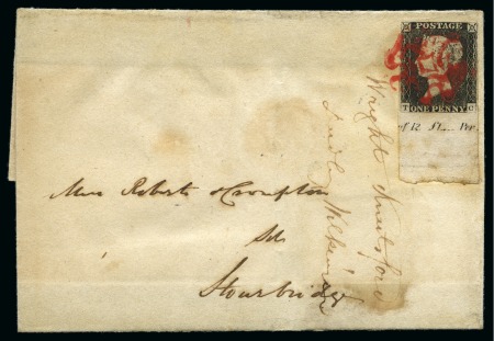 Stamp of Great Britain » 1840 1d Black and 1d Red plates 1a to 11 Plate 2 TC with full bottom sheet margin and part imprint