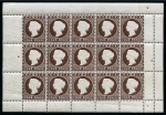 1886-93 Wmk CA (sideways) group of sheetlets of 15, 1/2d to 1s (11)