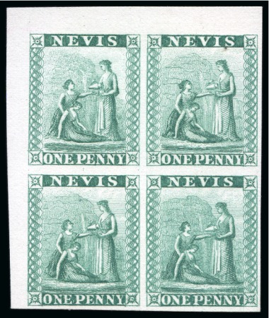 Stamp of St. Kitts-Nevis » Nevis 1861 Imperf. colour trials group