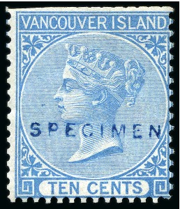 1865 5c Rose (2) and 10c Blue with "SPECIMEN" hs (type D5) by De La Rue