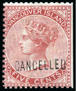 1865 5c Rose and 10c Blue with "CANCELLED" hs (type D7)