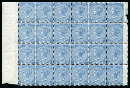 1865 10c Blue with INVERTED WATERMARK in mint block of 24