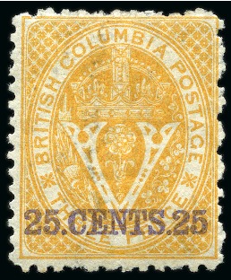 1868-71 25c Yellow perf.12 1/2 mint og