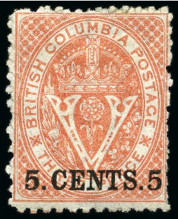 1867-71 5c Red perf.12 1/2 mint og