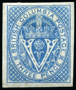 1865 3c Pale Blue imperforate plate proof