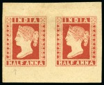 1854-55 4a blue and red, 2nd printing, used vertical (*)