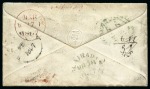 1854 4a red and blue, 2a green both in combination with 1855 8a, all tied on small neat envelope to Edinburgh (*)