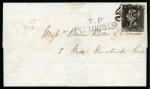 Stamp of Great Britain » 1840 1d Black and 1d Red plates 1a to 11 1840 (Sep 26) Wrapper sent locally within London with 1840 1d grey-black pl.1a FF tied by a crisp strike of an experimental black MC