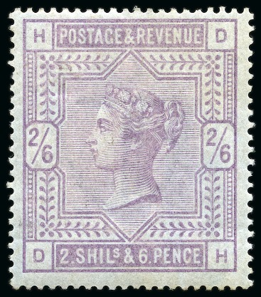 1883-84 2s6d Lilac DH on blued paper, mint large part og