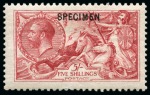 1913 Waterlow Seahorses 2s6d-£1 set of five, including both 2s6d shades, overprinted "SPECIMEN" type 26