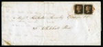 Stamp of Great Britain » 1840 1d Black "May Dates" 1840 (May 7) Wrapper sent within London with 1840 1d intense black pl.1a AJ-AK horizontal pair, second day of issue