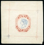 1855 (?) 4a die proof in blue and red (issued colours) form the original engraved die