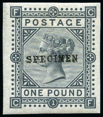 1867-83 £1 Imperforate colour trial printed in greenish-grey