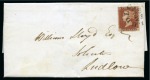 1842 (Aug 13) Entire sent locally to Ludlow (Shropshire) with 1841 1d Red brown pl.20 NA tied by Ludlow cds