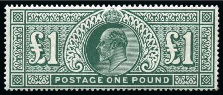 1911-13 Somerset House £1 deep green mint nh