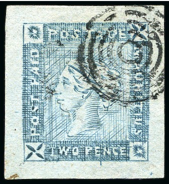 1859 Lapirot 2d blue, worn impression, used with crisp large part target cancel, position 7