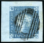 1859 Lapirot 2d blue, early impression, used with clear sharp oval bar cancel, position 6