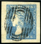 1859 Dardenne 2d blue, position 14, large even margins, used
