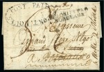 1816 (8.7) Folded entire from Port Louis to France, bearing fine strike of the black oval 'PORT LOUIS/POST PAID' despatch hs