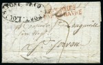 1817 (20.1) Folded entire from South Port to France, bearing fine strike of the black oval 'PORT LOUIS/POST PAID' despatch hs