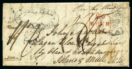 Stamp of Mauritius » Pre-Stamp & Stampless Postal History 1811 (20.1) Folded entire from Île Bourbon (Reunion) via Port Louis to the Island of Mull (Scotland), with black oval 'PORT LOUIS/POST PAID' despatch hs