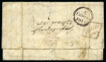 Stamp of Mauritius » Pre-Stamp & Stampless Postal History 1815 (27.3) Folded entire from Port Louis to Ireland bearing fine strike of the black oval 'PORT LOUIS/POST PAID' despatch hs
