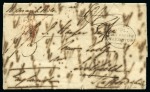1834 (13.3) Folded entire from Mahebourg to England, bearing fine strike of the small neat black oval 'COL/POST OFFICE/MAURITIUS' despatch hs