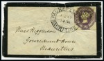 1856 (17.2) Small mourning envelope from London, England to Mauritius, franked GB Embossed 6d