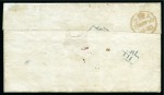 1850 (8.3) Soldiers rate cover from Port Louis to England, bearing black 'MAURITIUS/POST OFFICE' cds alongside scarce 'SOLDIERS & SEAMENS LETTER/4/BY SHIP'