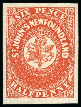 1857-64 6 1/2d Scarlet-Vermilion unused without gum, good to large margins with excellent colour