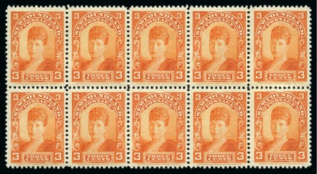 1897-1918 3c Queen Alexandra mint nh block of 10