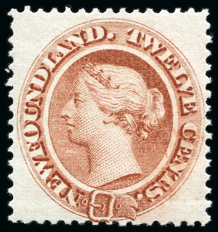 1865-70 12c Red-brown on thin yellowish paper, mint