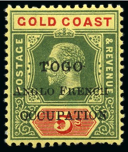 1915 5s Green & Red on yellow mint with variety "no hyphen after ANGLO"