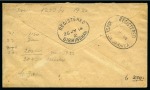 1908 (Oct 26) Envelope sent registered to Czechoslovakia with illeagal use of 1d on 4d Revenue
