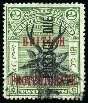 Postage Dues: 1902-12 BRITISH PROTECTORATE 2c black and green type D1 ovpt vertically reading upwards, perf.16, used