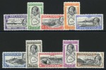 1934 Pictorial set of 10 with  SPECIMEN perfin (type D19), mint og