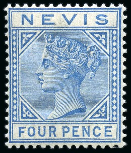 1882-90 4d Blue mint, very fine and fresh (SG £350)