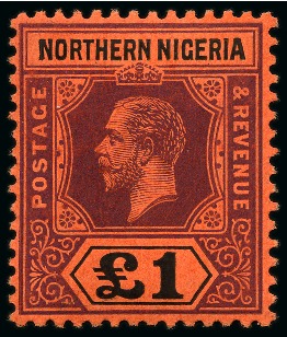 1912 £1 Purple & Black on red mint, very fine