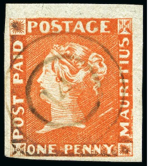 Stamp of Mauritius » 1848-59 Post Paid Issue » Early Impressions (SG 6-9) 1848-59 Post Paid 1d vermilion, early impression, position 10, used