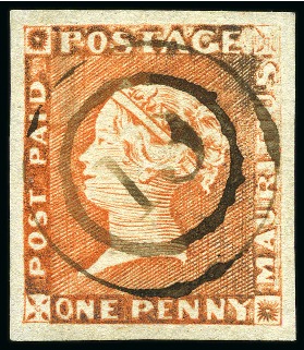 1848-59 Post Paid 1d vermilion, early impression, position 3, used