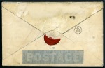 1840 2d Mulready envelope, stereo a199, sent locally in London and cancelled by crisp London district "74" OC 13 62 duplex