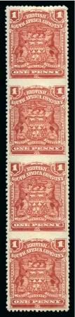1898-1908 Coat of Arms 1d red, IMPERF BETWEEN VERTICAL